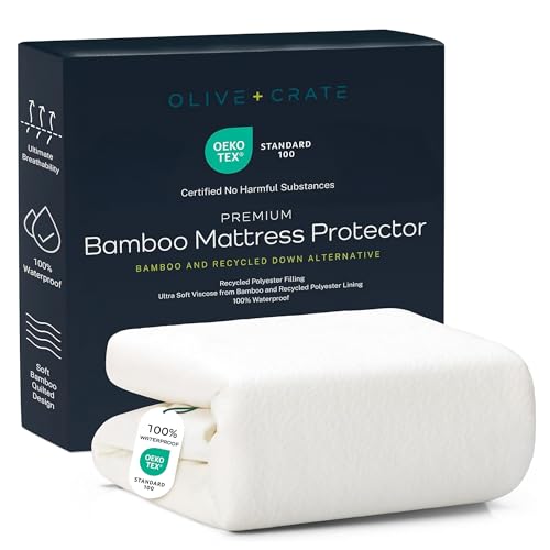 Olive + Crate 100% Viscose Bamboo Mattress Protector -...