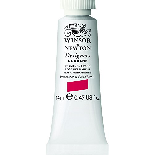 Winsor & Newton Designers Gouache, vernici fine per artisti, Pigmenti di qualità, copertura ottimale, Qualità d'archivio, Tubo da 14 ml - ROSA PERMANENTE