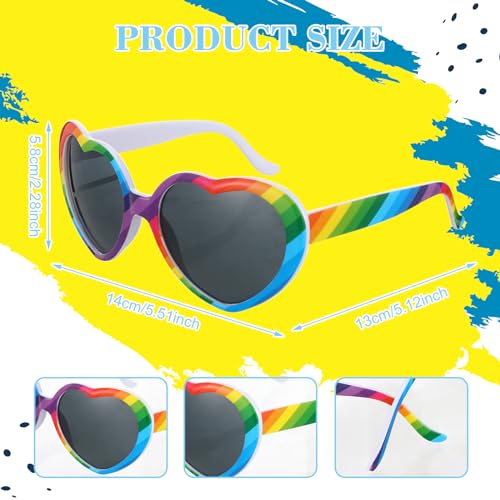 Xuhal 3 Pcs Rainbow Pride Sunglasses Colorful Retro Sunglasses LGBTQ Parade Accessories for Men Women Gay Day Themed Party2