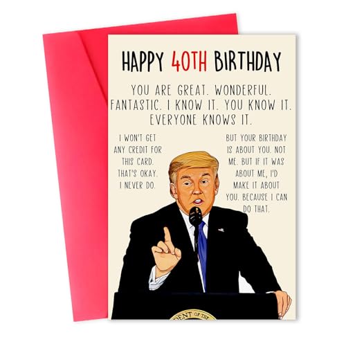 ACHICGIRL Funny 40th Birthday Card, Happy 40th Birthday Gifts for Him Her，Great 40 Year Old...