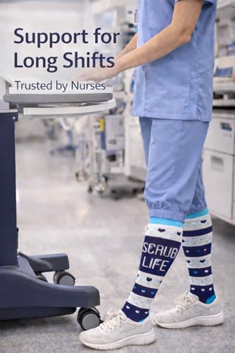 Image of Aoliks Medical Compression Socks for Women & Men, Support Knee High Socks for Running,Nurses,Travel