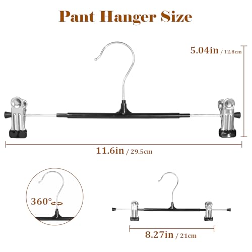 SOULNAMAN Pants Hangers with Clips, 20 Pack 11.6 inch Heavy Duty Metal Hangers, Adjustable Skirt Hangers for Women, Space Saving Non-Slip for Pants,Socks,Jeans and Skirts by SOULNAMAN - Used condition - Image 4