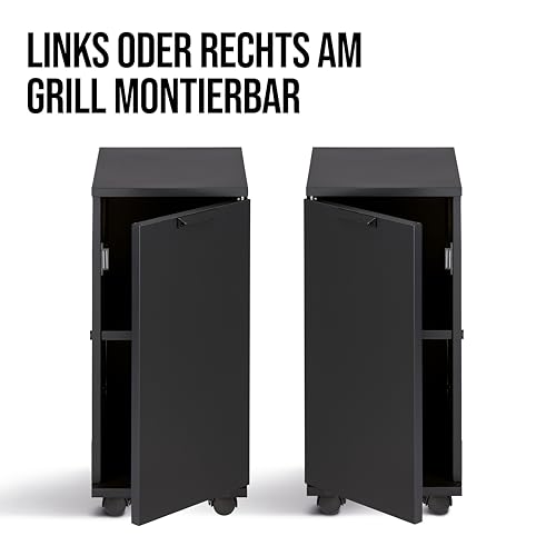 Enders® modularer Trolley für Enders Gasgrill MONROE PRO - Serie und COLORADO- Serie, Stauraum, magnetisch, mehr Ordnung, Grilltrolley, Abstellfläche, B34xT47xH76cm, Grillzubehör, schwarz #88186