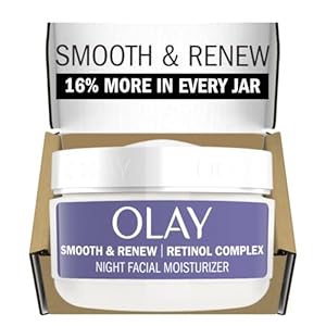 Olay Smooth & Renew Retinol Face Moisturizer, 2 oz Fragrance Free Night Cream for Fine Lines and Wrinkles with Retinoid Complex, Recyclable Eco Jar Packaging, Value Size