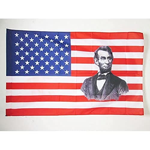 AZ FLAG, United States with Abraham Lincoln Flag, 3x5 Ft, USA historic Banner with Sleeve, 100% Polyester, Fade Resistant
