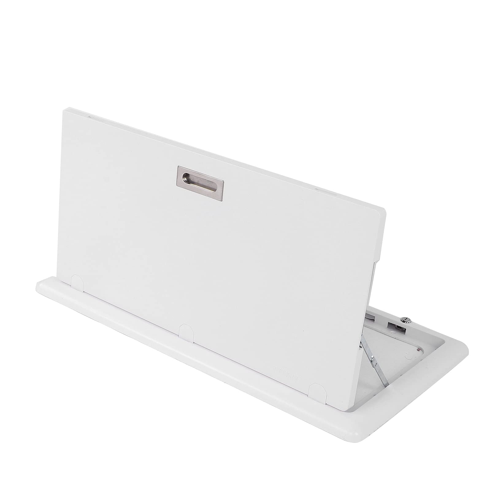 Tavolo Pieghevole Tavolo da Esterno in Plastica in Lega di Alluminio 81 X 43 Cm per Carico 25 Kg Design Pieghevole con Doppia Chiusura per Campeggio Picnic Montaggio Laterale