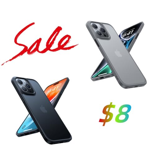 TORRAS Shockproof Designed for iPhone 15 Pro Case, 12FT Military Grade Drop Tested, Anti-Fingerprint Anti-Scratch Translucent Matte Back with Silicone Slim Protective Phone Case Guardian 2023