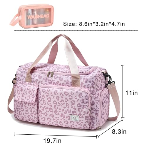 Image of Small Gym Bag for Women, Travel Duffle Bag Carry On Weekender Bag with Shoe Compartment