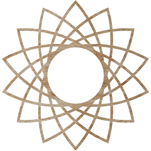 Image of Ekena Millwork 40 inchOD x 15 3 /8 inchID x 3 /8 inchT Eleanor Wood Fretwork Pierced Ceiling Medallion, Red Oak