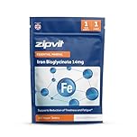 Zipvit Iron Tablets 14mg, (1 Year Supply), Supports Energy & Immunity, Iron Bisglycinate Supplements for Women and Men, 365 Vegan Tablets, Eco-Friendly Pouch