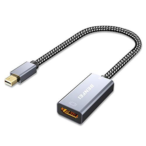 Mini DisplayPort to HDMI Adapter, Benfei Mini DP to HDMI 4K Adapter Compatible with MacBook Air/Pro, Microsoft Surface Pro/Dock, Monitor, Projector and More - Grey