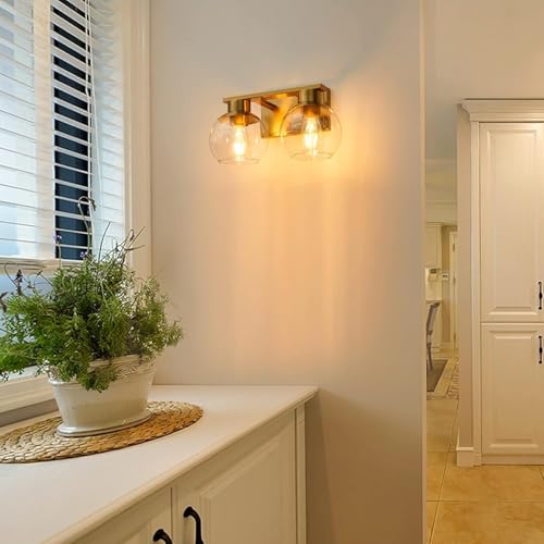 Image of 3 Pack Clear Glass Shade Replacements, 1.65 in Fitter 5.1 in Height 5.9 in Diameter Globe Glass Lamp Shade Covers for Light Fixtures, Lampshades for Chandelier Pendant Lights Wall Sconces
