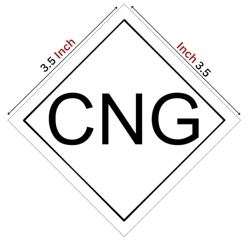 Image of Print Experts CNG Stickers Front Side Gumming for Car, Bus, Trucks Scratch Resistant Vinyl Standard Size 3.5x3.5 Inch Pack of 4 Pcs