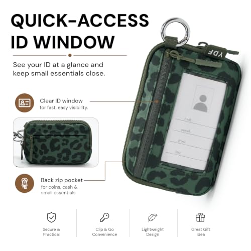 Image of Small Wristlet Wallets for Women with Clear ID Window, Keychain Coin Purse | Organized Interior with 3 Card Slots, Inner Mesh Pouch, Lipstick Holder, Metal Key Ring and Detachable Wrist Strap