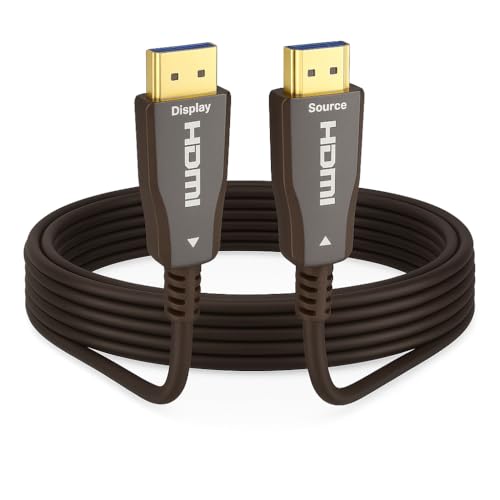 Cabo HDMI 2.1 Fibra Óptica, 8K 60Hz/4K 144Hz, 48Gbps, Compatível com PS5, Xbox, TV, Projetor, 10-100m (30 Metros)
