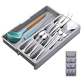 🍽 【Básicos】 Dimensiones totales de la caja de cubiertos aprox.40 x 29,5 x 6 cm - Cabe en todos los cajones estándar.