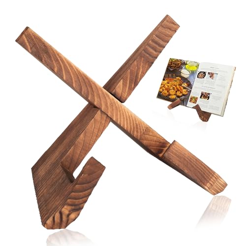 Tenbrachian Support Livre de Cuisine, Porte Livre de Recette en Bois, Porte-Livres de Cuisine en Boiss, Support Tablette Présentoir Livres, Supports pour...