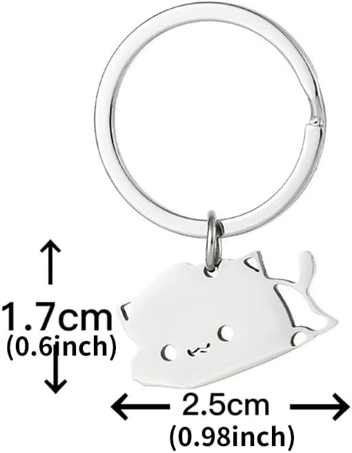 猫 キーホルダー カップル ペア お揃い かわいい シンプル 猫ちゃん キーリング ネコちゃん ステンレス製 キーリング 彼女 彼氏への 記念日 誕生日 恋人 友達に プレゼント ギフト