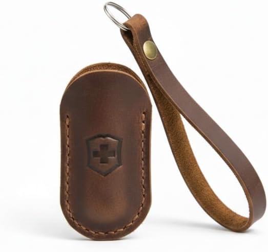 Brown Leather Sheath for 58mm Swiss Mini Pocket Knife Compatible with Victorinox multitools