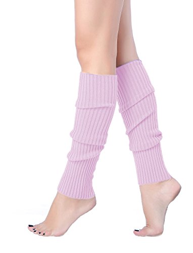 v28 Women Juniors 80s Eightys Ribbed Leg Warmers for Party Sports (lightpurple)
