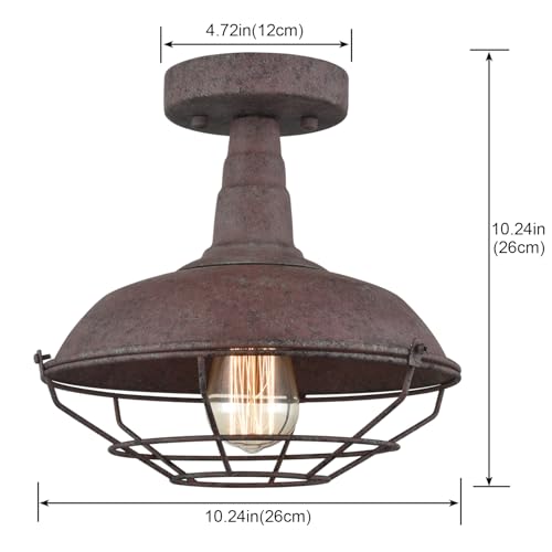 Image of DAYCENT Semi Flush Mount Ceiling Light Barn Style Light Fixtures