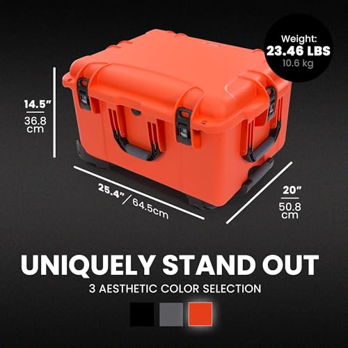 Image of NANUK 960 Hard Case with Cubed Foam - Waterproof Travel Camera Hard Case with Wheels, 25.4 inch x 20 inch x 14.5 inch, Dustproof and Impact-Resistant, Ideal for Heavy Loads - Orange