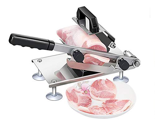 PEI Manual Frozen Meat Slicer, Meat Cheese Food Slicer Vegetable Slicing Machine Stainless Steel Meat Cutter Beef Mutton Roll Meat Cleaver Suitable for home, Kitchen and Shabu