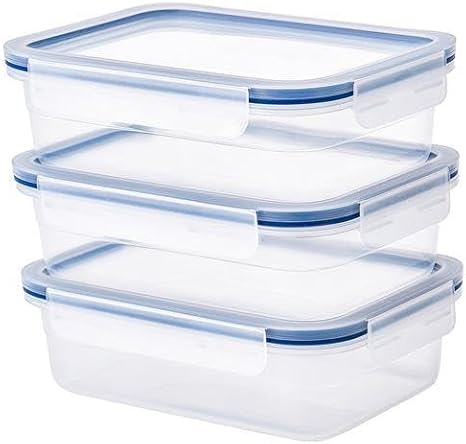3 vacuum storage containers 1.0 liter IKEA gray-blue rectangular storage box