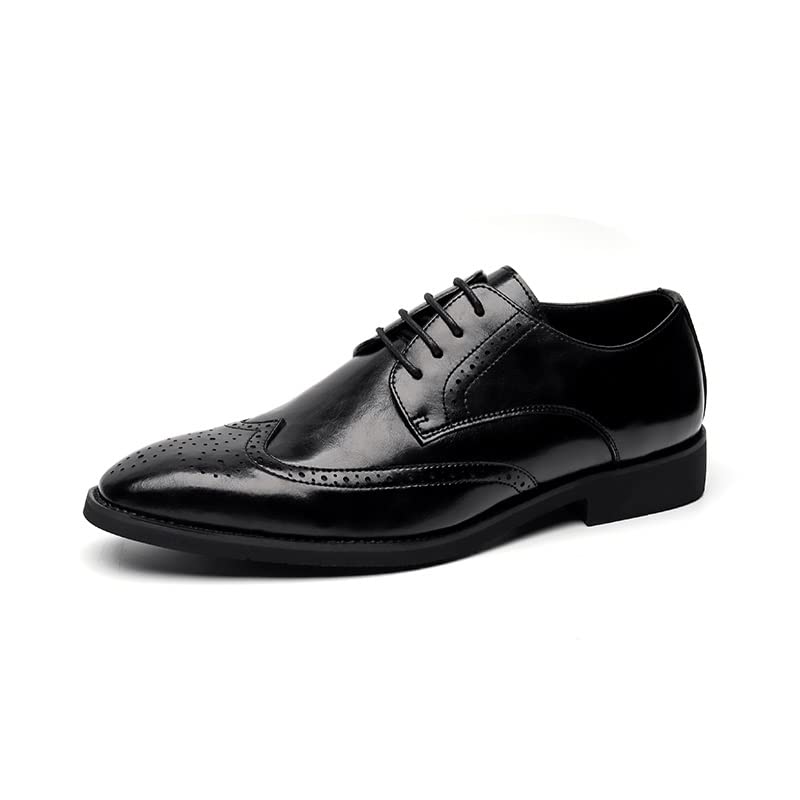 Chaussures Richelieu Oxford en cuir embossé avec bout carré élégant pour homme