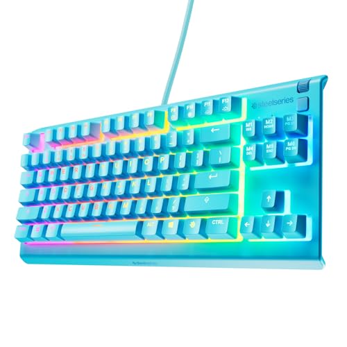 SteelSeries Apex 3 TKL - Tastiera Gaming Aqua - Fattore di forma compatto senza tastierino - Illuminazione RGB a 8 zone - Resiste ad acqua e polvere - Switch da gaming super silenziosi - UK QWERTY