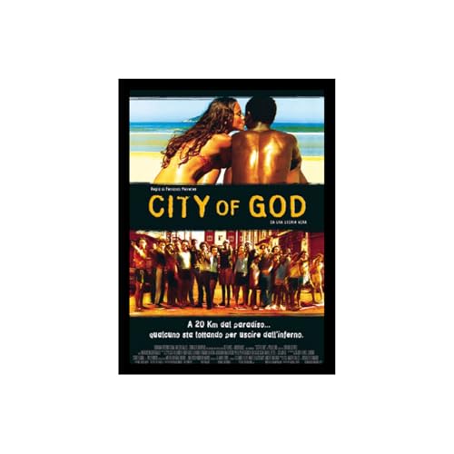 Image of BLINKART City Of God (2002) Movie Poster Frame 8x12 Inch | Premium 300 GSM Paper Wall Print | Vintage Film Artwork for Home, Bedroom, Living Room, Office | Framed Photo Decor
