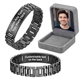 Taglio universale con catena di 16cm + placca curva di 6cm, bracciale uomo adustabile che si adatta comodamente alla maggior parte dei polsi senza appiccicare i vestiti