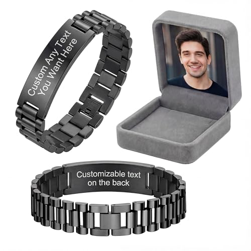 Taglio universale con catena di 16cm + placca curva di 6cm, bracciale uomo adustabile che si adatta comodamente alla maggior parte dei polsi senza appiccicare i vestiti