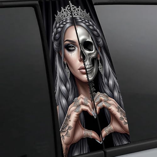 Image of Halloween Cars Body Horror Sticker, Classic Horror Movie Characters Peeking Decal Waterproof Scary Vinyl Stickers for Bumper Car Decals 11in*18.89in, PVC Material