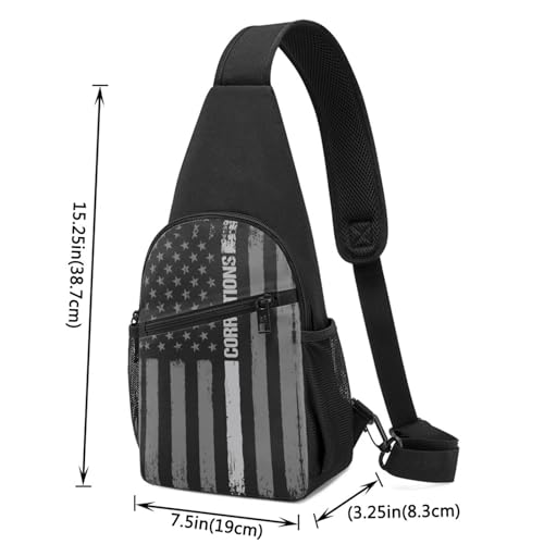 Correctional Officer Thin Silver Line，Fashion One-Shoulder Bag，Anti-Theft Crossbody Shoulder Chest Bag4