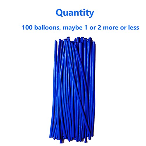 Image of Bule 260Q Balloons, Long Skinny Balloons,Twisting Balloon 100 Pcs, Premium Magic Clown Ballon for Balloon Animal, Garland, Baby Birthdays, Festival Decoration