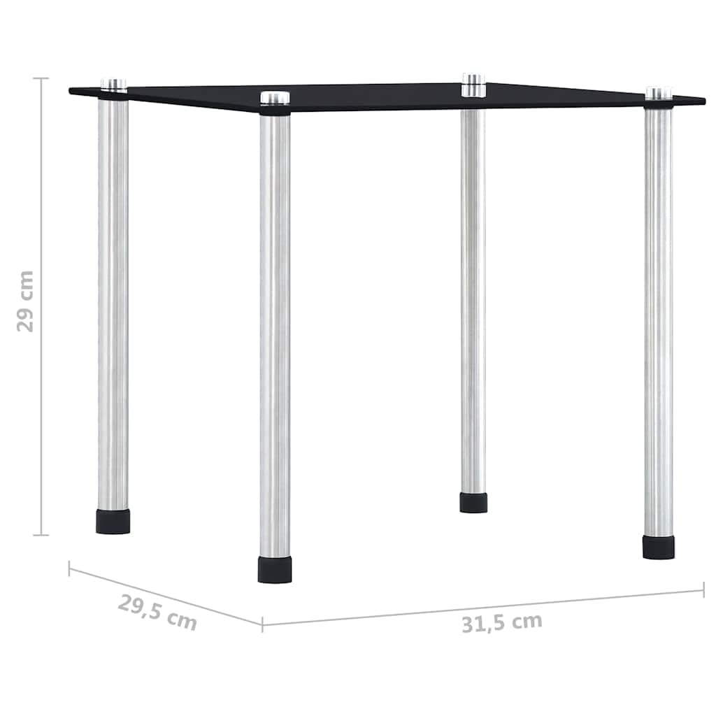 Juego de 3 mesas de cristal templado negro con marco de aluminio, 3 tamaños, mesa auxiliar, mesa de centro para salón, oficina, balcón, apilable, ahorra espacio, moderna solución de