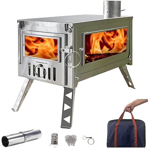 DANCHEL OUTDOOR HS6 304 Stainless Steel Tent Wood Burning Stove with  Reinforced Side, Secondary Combustion Folding Portable Camping Stoves  Anti-Warp For Hot Tent Winter Adults Backpacking,10lbs : Amazon.ca: Sports  u0026 Outdoors