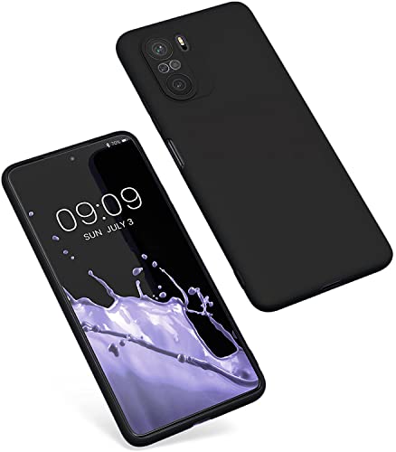Image of LOXXO Liquid Silicone Case Microfiber Cushioning Compatible for Xiaomi Mi 11X Shockproof Slim Back Cover, Gel Rubber Full Body Protection - Black