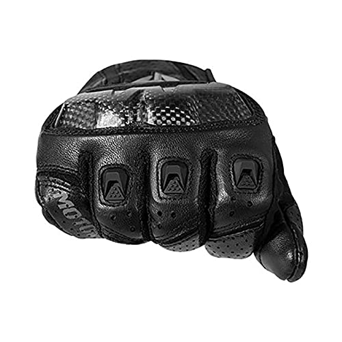 Guanti Moto Guanti da moto in pelle traspirante dita intere Seasons con protezione anticaduta fibra di carbonio
