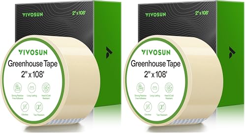 Image of VIVOSUN Greenhouse Repair Tape, 6.3 mil 2 inch x 108' Weatherproof Clear Poly Patch Tape, Heavy Duty Greenhouse Sheeting Coverings Film Tape for Plastic Sheeting and Tents (Pack of 2)