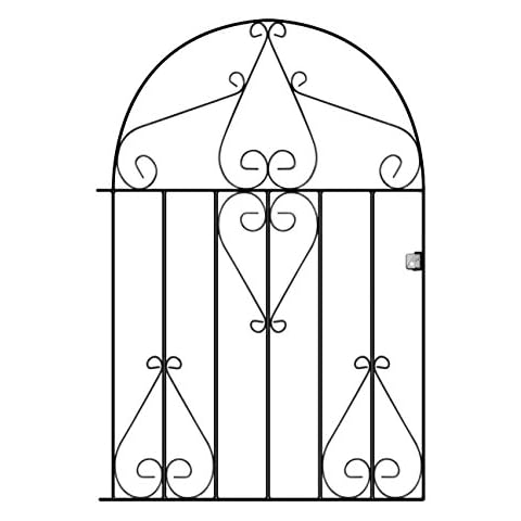 Classic Low Bow Top Scroll Garden Gates 914mm GAP X 1219mm High Galvanised wrought iron style metal swing gate CLBZP52 Cover