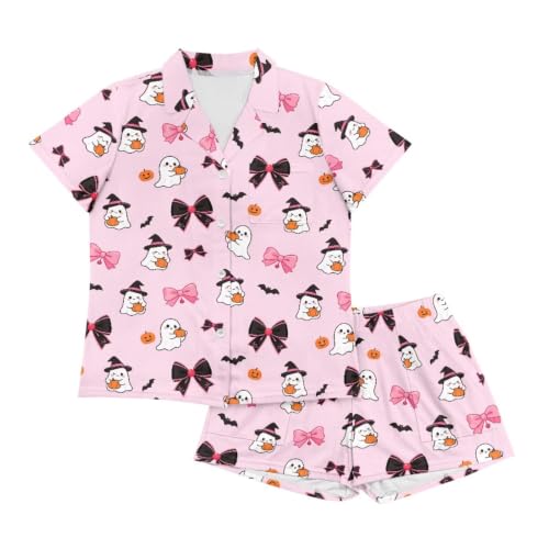 Image of Women's Short Sleeve Sleepwear Pajamas Nightwear with Pockets