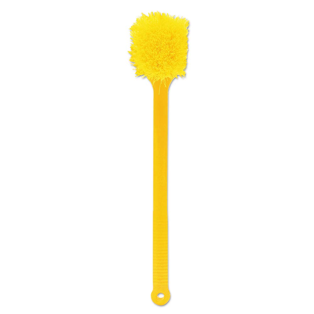 Holiday Deals 🛒 Rubbermaid Commercial Long Plastic Handle Utility Pot Scrubber Brush, Yellow