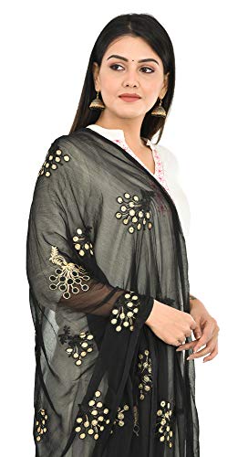 Image of YOUTHQUAKE Heavy Embroidered Work Chiffon Dupatta for Womens & Girls With Fancy Lace