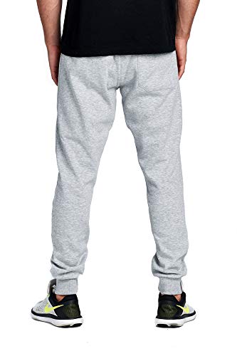 Image of ProGo Men's Casual Jogger Sweatpants Basic Fleece Marled Jogger Pant Elastic Waist