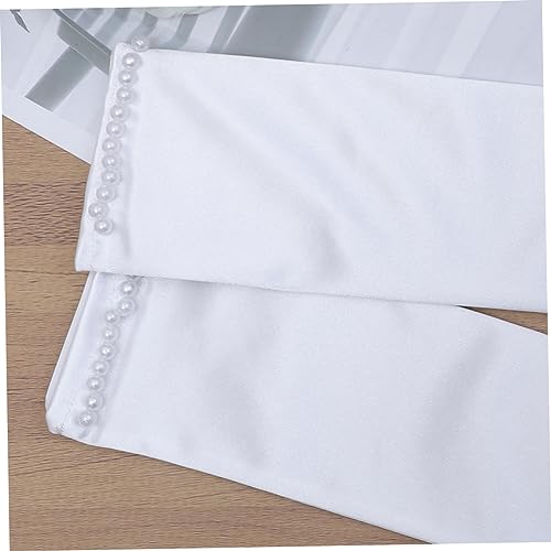 1pair Satin Wedding Flower Girl Gloves Decor Elegant Gloves for Evening Party White4