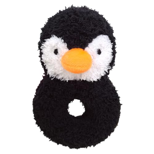 Image of Doindute Baby Penguin Soft Rattle Toy, Plush Penguin Infant Shaker Rattle Easy-Grasp Stuffed Animal Toy, Gifts for Newborns Babies Toddlers Boys Girls, Black, 5.5 Inches