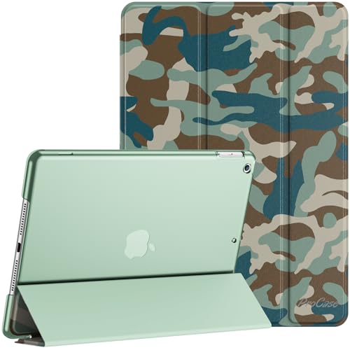 Image of ProCase for iPad 9th / 8th / 7th Generation Case 10.2 Inch (2021 /2020 /2019 Release), 10.2 iPad Case 9th / 8th / 7th Gen Cover, Slim Smart Cover with Translucent Hard Shell Back -CamoNavy