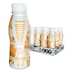 Furocity Ready to Drink Protein Shake, Banana Flavour, 25g High Protein, No Added Sugar, Low in Fat, Low Calorie, Ideal Pre and Post Workout Snack, 12 x 235ml Bottles